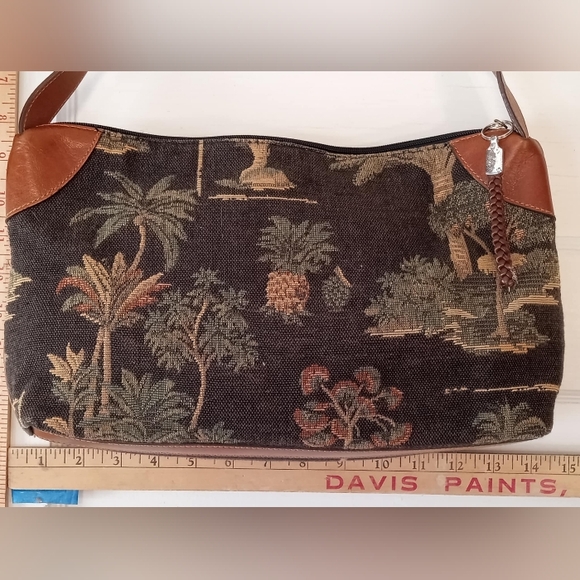 Tommy Bahama tapestry shoulder bag women's purse palm tree tropical vintage vtg - Picture 2 of 7